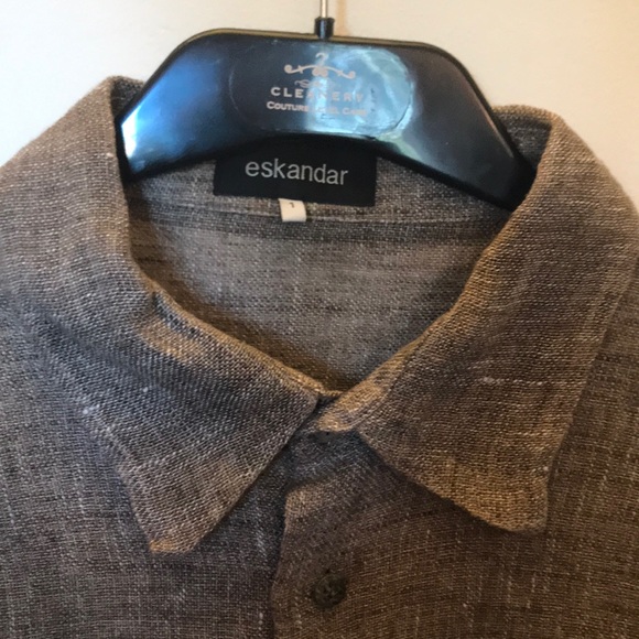 Brown Eskandar Button Up Shirt - Picture 3 of 7
